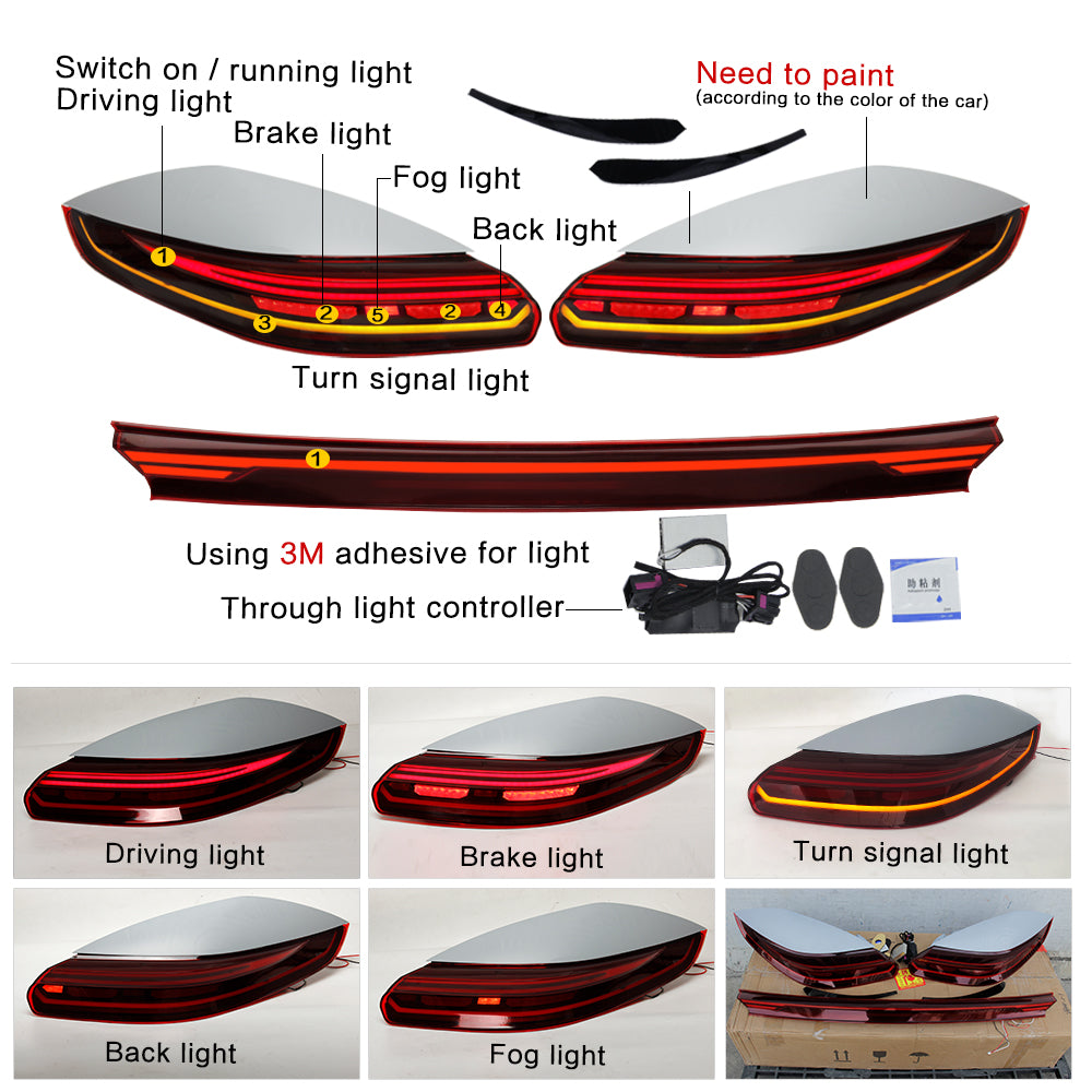 Porsche  Panamera 2014-2016  970.2 taillight  upgrade  971  led turn  running  signal taillights (8605010002108)