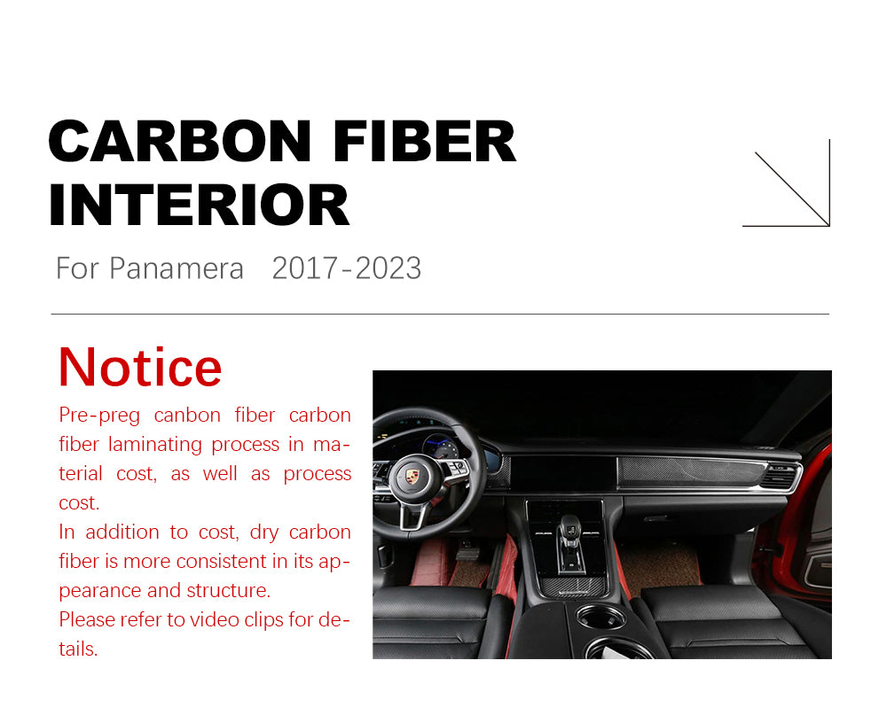 Porsche Panamera 17–23 Front center control Carbon Fiber interior kits – product image 3