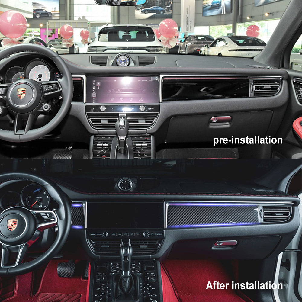 Porsche Macan 18- front center control  door panel trim Carbon Fiber interior kits (8596532068540)