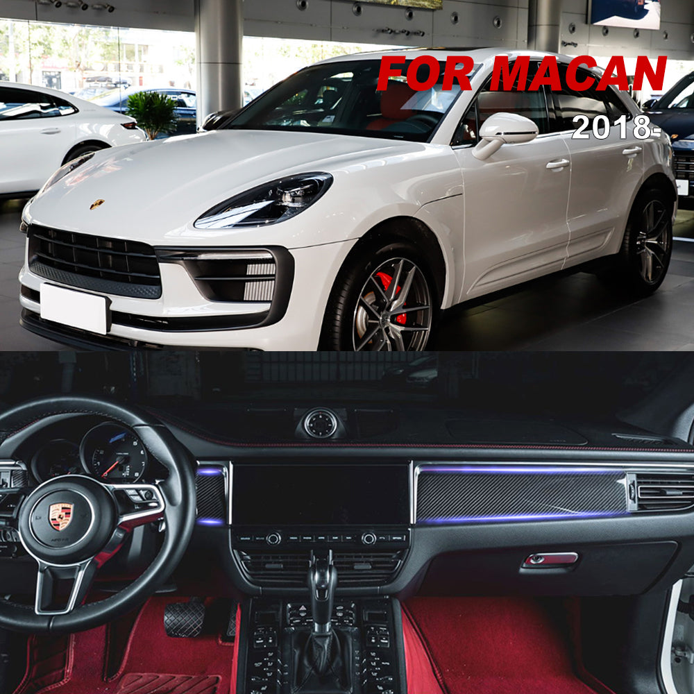 Porsche Macan 18- front center control  door panel trim Carbon Fiber interior kits (8596532068540)