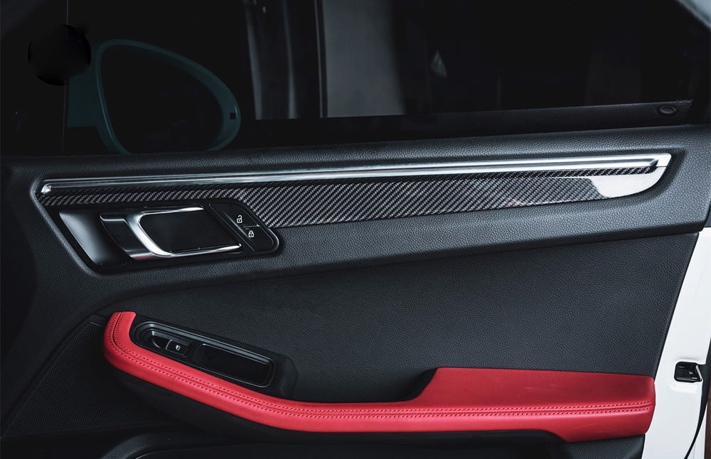 Porsche Macan 18- front center control  door panel trim Carbon Fiber interior kits (8596532068540)