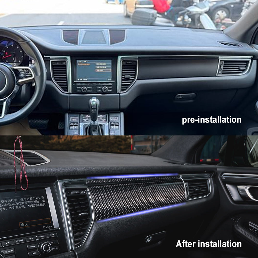 Porsche Macan 14-17  Front center control door panel trim  Carbon Fiber interior kits (8596526956732)