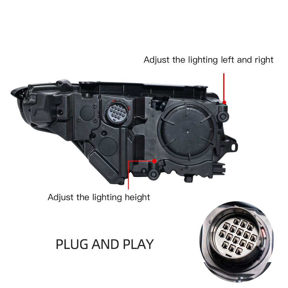 Modified for 2011-2015 2016-2019 Range Rover Evoque L538 Headlight Lamp Light halogen Bi-Xenon AFS  upgrade led headlight daytime running light turn signal  light