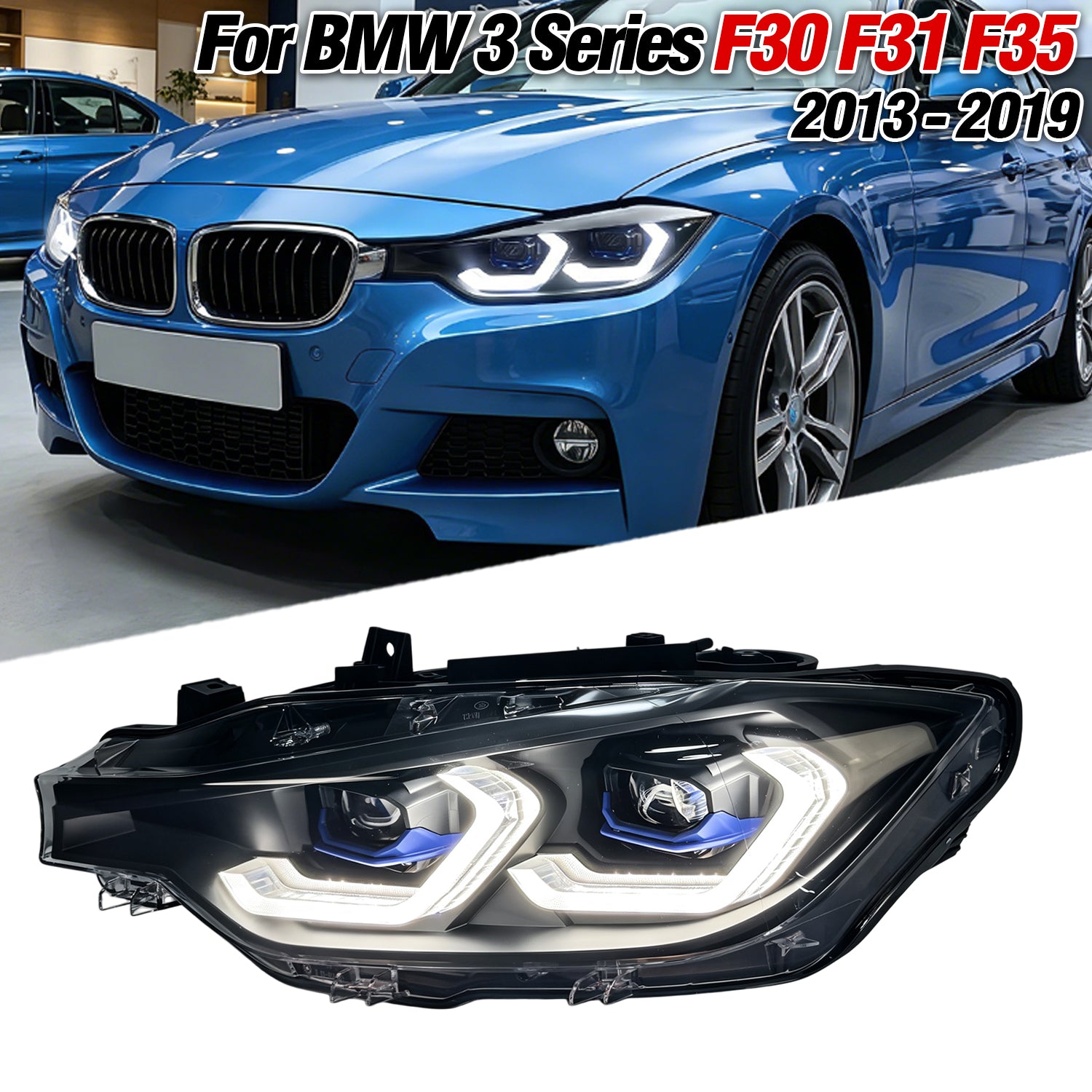 Upgrade BMW 3 series F30 F31  F35 2013-2015 headlight upgrade Laser lens headlights LED headlamp plug and play
