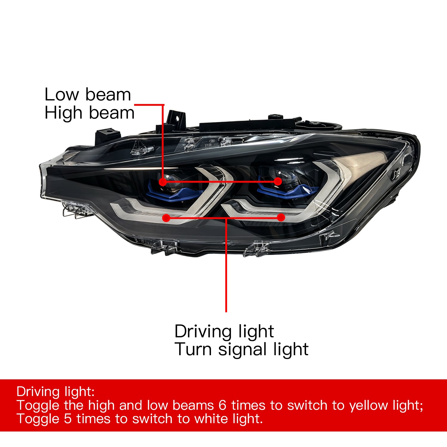 Upgrade BMW 3 series F30 F31  F35 2013-2015 headlight upgrade Laser lens headlights LED headlamp plug and play