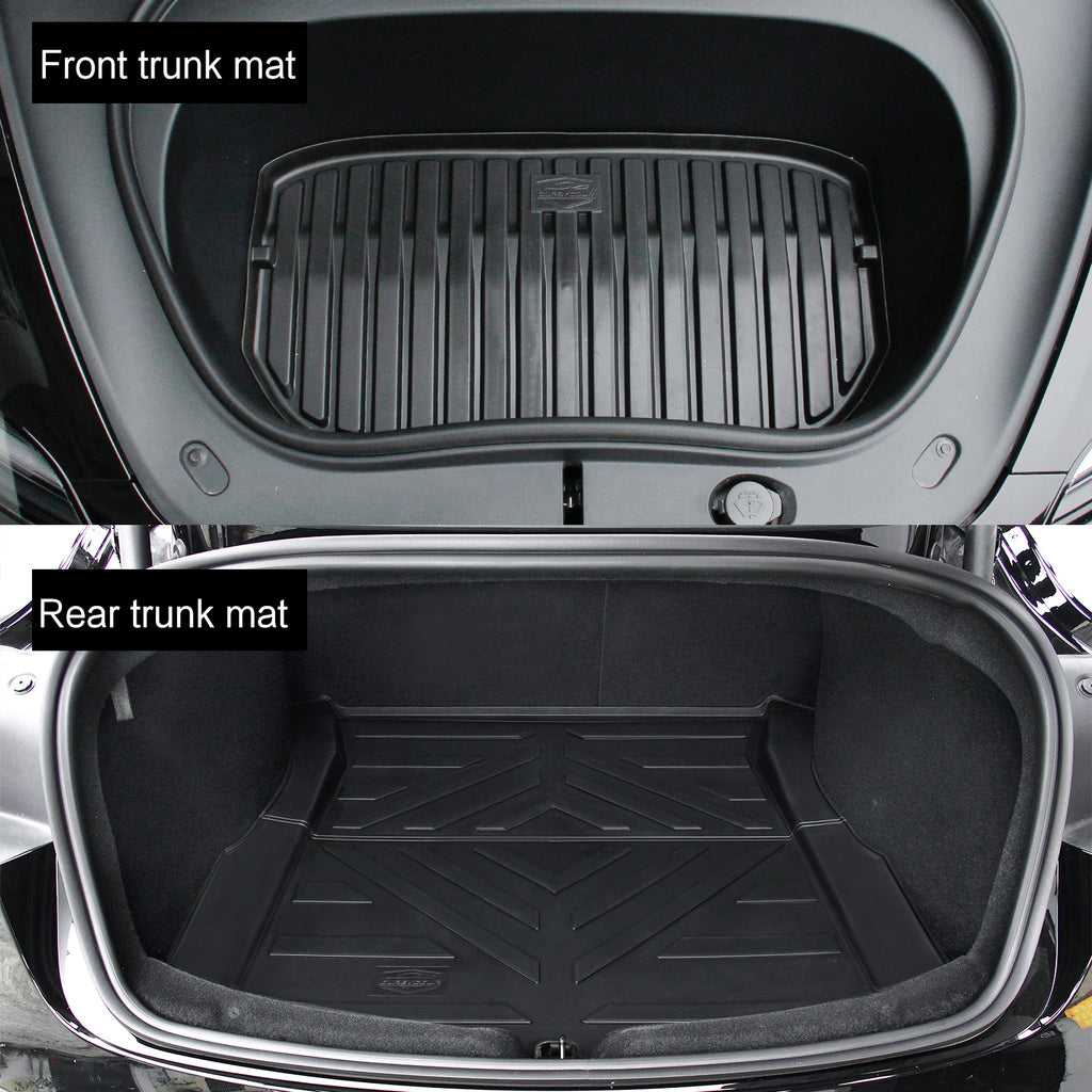 Tesla Model 3 2024- front  rear floor  mats TPE mats  Storage box mat (8608545145020)