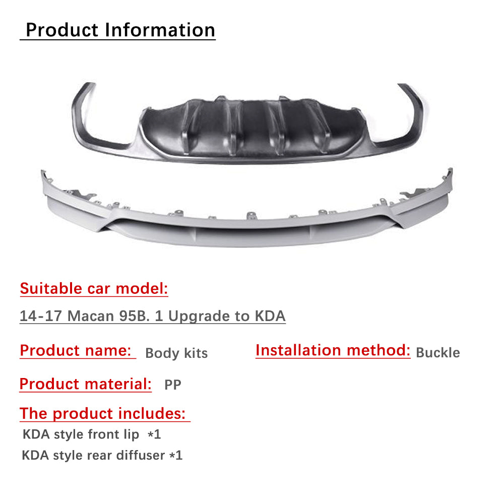 Porsche Macan 2014-2017 95B.1 upgraded KDA front &rear lip model bodykits (8605088940220)