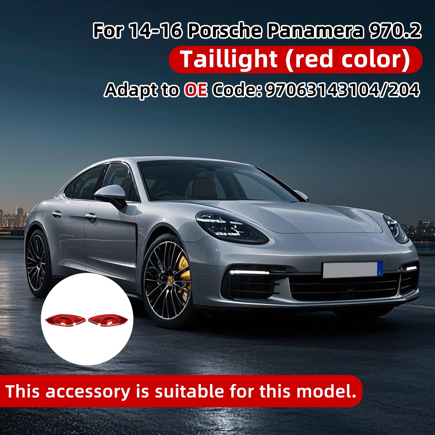 For Porsche panamera 2014-2016 970Tail Light Rear Lamp  97063143104/97063143204