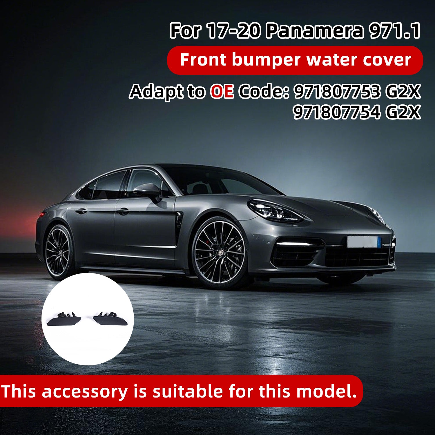 Porsche panamera 2017-2020 971.1 Front Bumper Headlight Washer Nozzle Cover  971807753/ 971807754