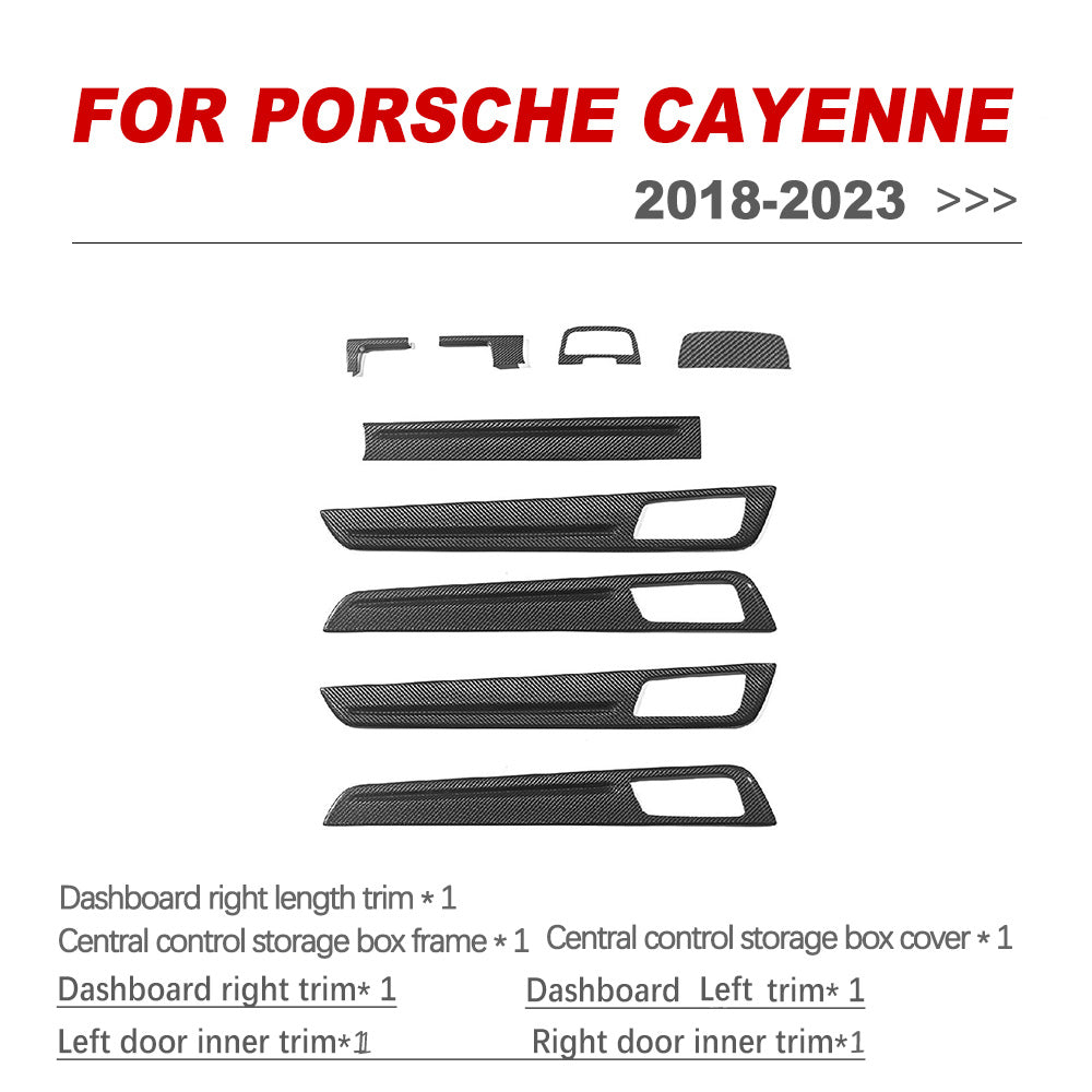 Porsche Cayenne 2018–2023 Front center control dashboard door trim Carbon Fiber interior kits replacement type – product…
