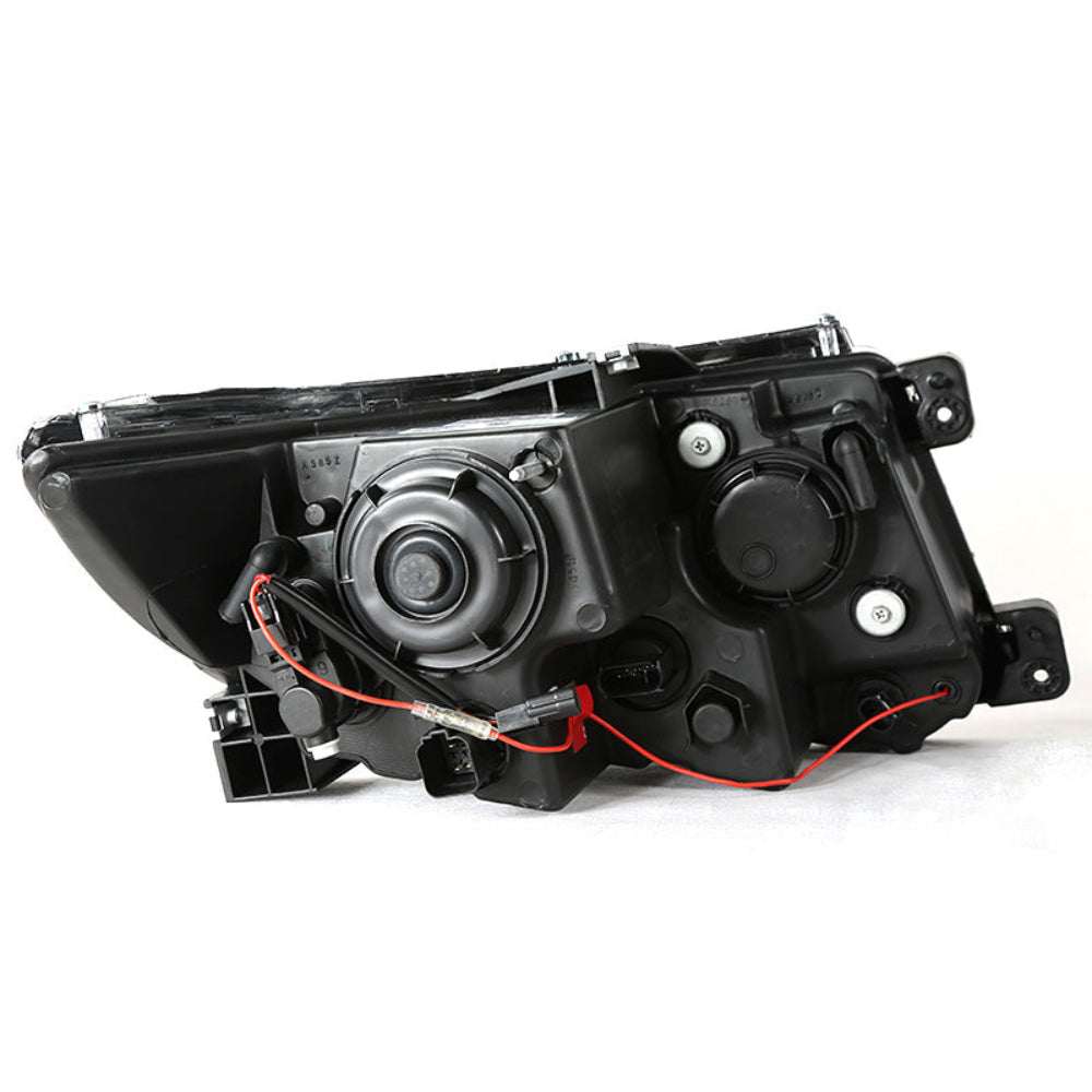 Car headlight assembly on a white background