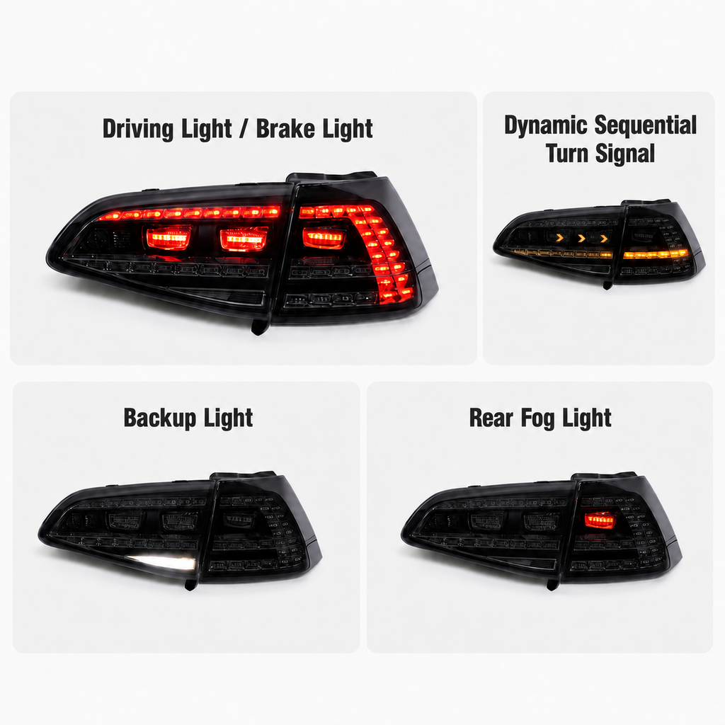 Volkswagen Golf 7 2014–2017 taillights upgrade led turn signal light plug and play – product image 5
