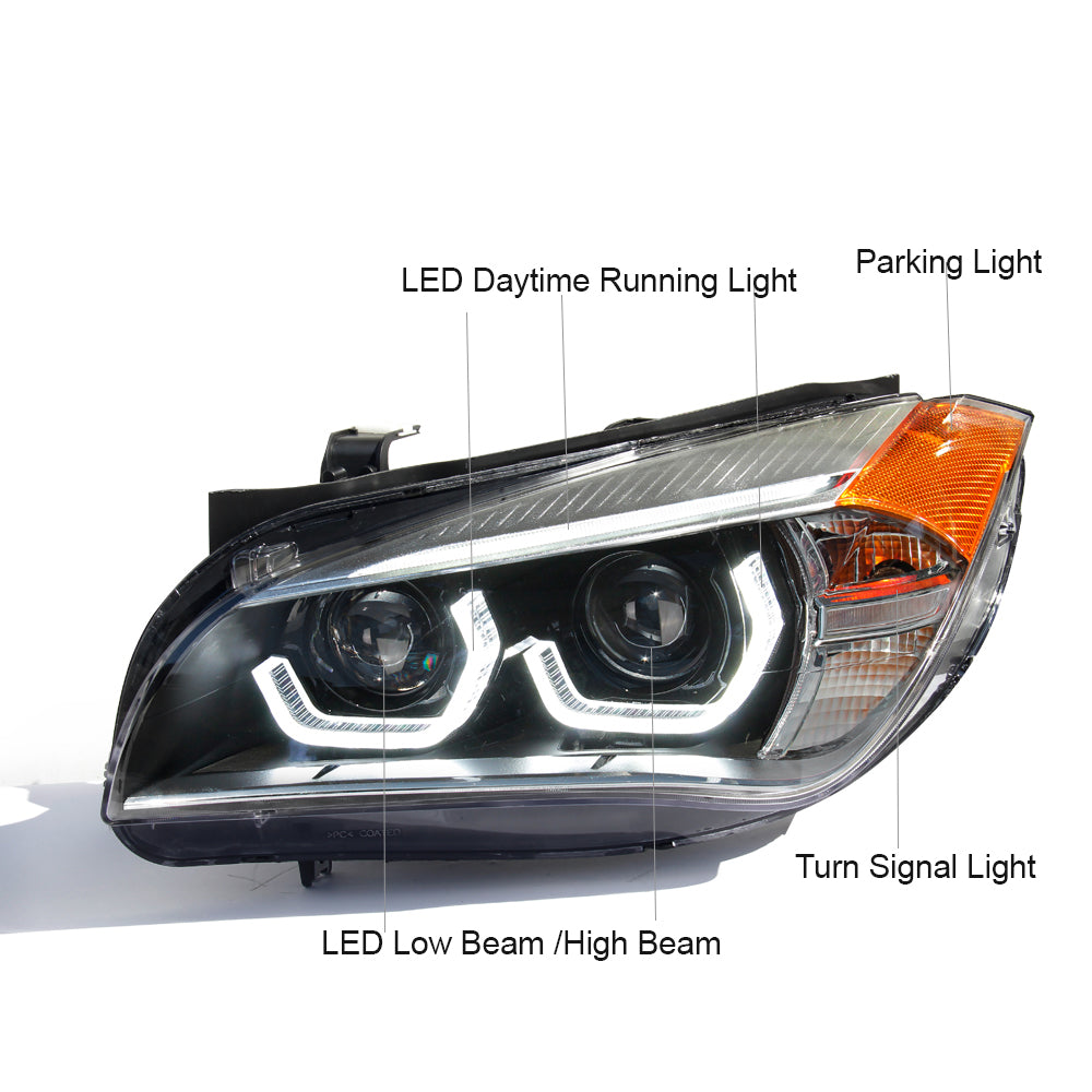 Modified BMW X1 E84 2010-2015 halogen headlamp upgrade  Led headlight daytime light