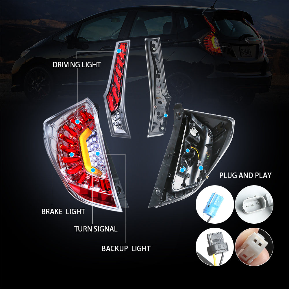 Honda Fit / Jazz GK5/GK3 2014-2019 Full LED Tail Light Upgrade – Plug-and-Play
